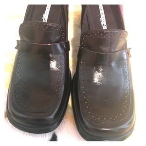 Cloud 9 brown loafers with thick heel